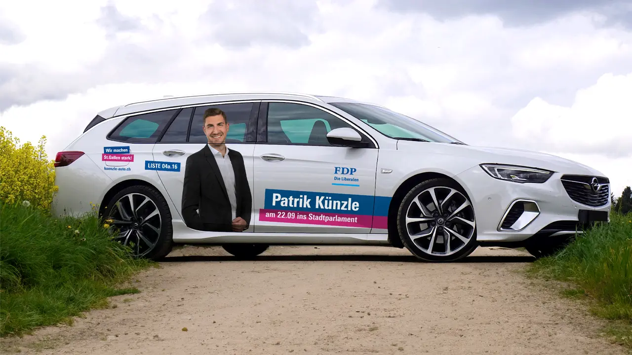 FDP Wahlen Autobeschriftung