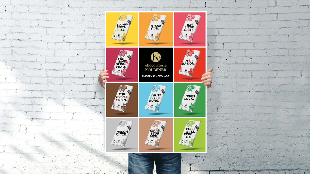 Chocolaterie Kölbener Themenschokolade Plakat Design